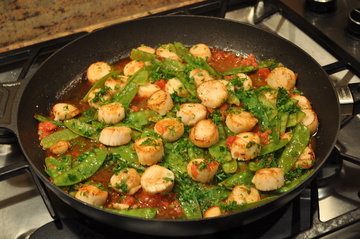 Sautéed Scallops with Snow Peas