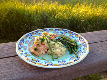 Grilled Salmon Fillets With Fennel Mustard Sauce